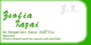 zsofia kazai business card